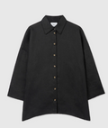 Oversized Linen-Blend Button-Down Shirt